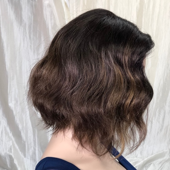 NWT Evanna Rene of Paris-- Marble Brown Wavy Bob Lace Front Wig